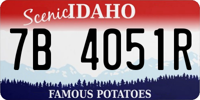 ID license plate 7B4051R