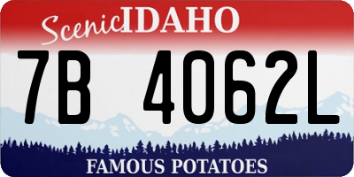 ID license plate 7B4062L