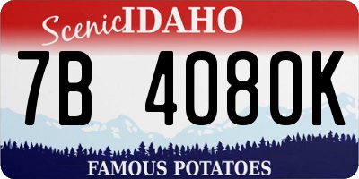 ID license plate 7B4080K