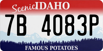 ID license plate 7B4083P
