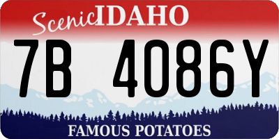 ID license plate 7B4086Y