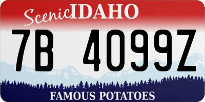 ID license plate 7B4099Z