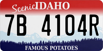 ID license plate 7B4104R