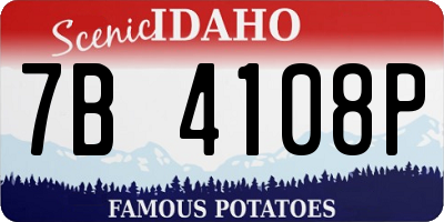 ID license plate 7B4108P