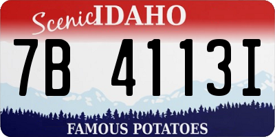 ID license plate 7B4113I