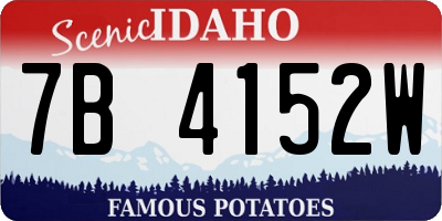 ID license plate 7B4152W