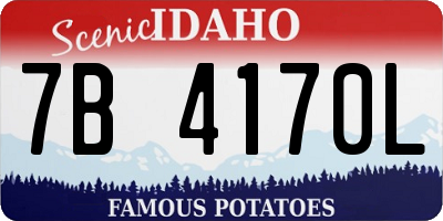 ID license plate 7B4170L