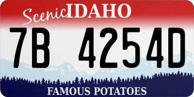 ID license plate 7B4254D