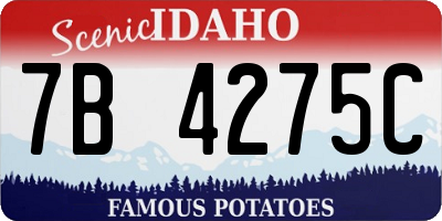 ID license plate 7B4275C