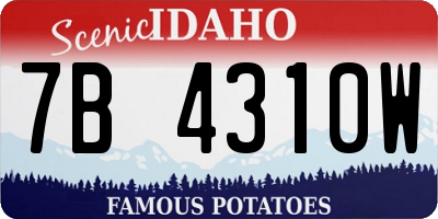 ID license plate 7B4310W