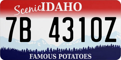 ID license plate 7B4310Z