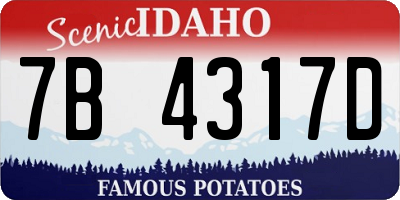 ID license plate 7B4317D