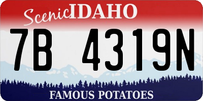 ID license plate 7B4319N