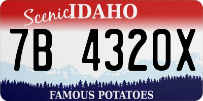 ID license plate 7B4320X