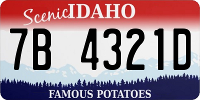 ID license plate 7B4321D
