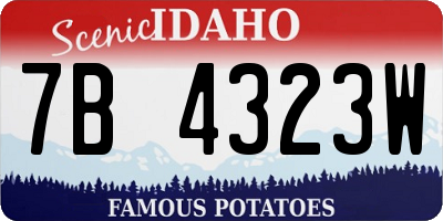 ID license plate 7B4323W