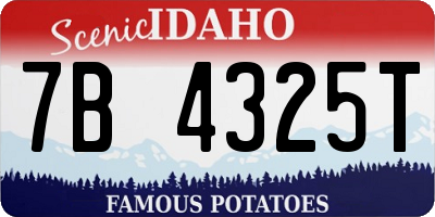 ID license plate 7B4325T
