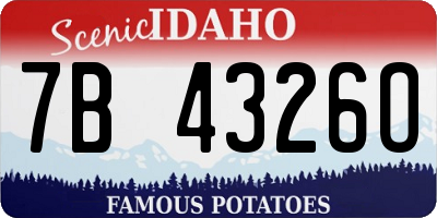 ID license plate 7B4326O