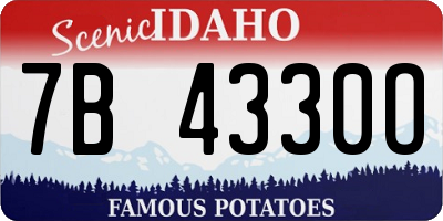 ID license plate 7B4330O