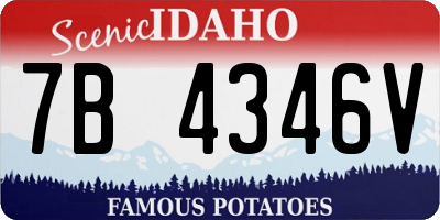 ID license plate 7B4346V