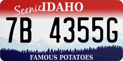 ID license plate 7B4355G