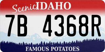 ID license plate 7B4368R