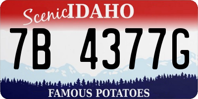 ID license plate 7B4377G
