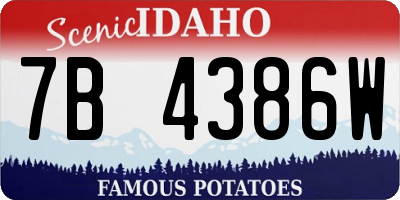 ID license plate 7B4386W