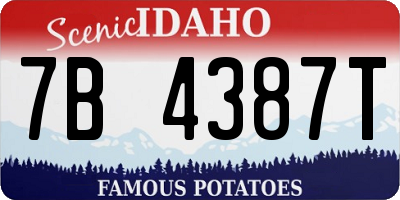 ID license plate 7B4387T