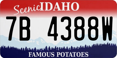 ID license plate 7B4388W