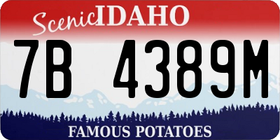 ID license plate 7B4389M