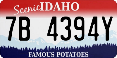 ID license plate 7B4394Y