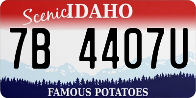 ID license plate 7B4407U