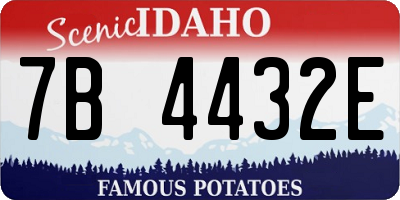 ID license plate 7B4432E
