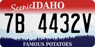 ID license plate 7B4432V