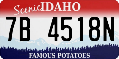 ID license plate 7B4518N