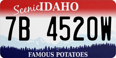 ID license plate 7B4520W
