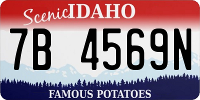 ID license plate 7B4569N