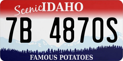 ID license plate 7B4870S