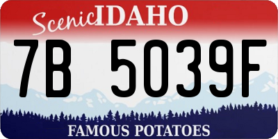 ID license plate 7B5039F