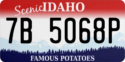 ID license plate 7B5068P