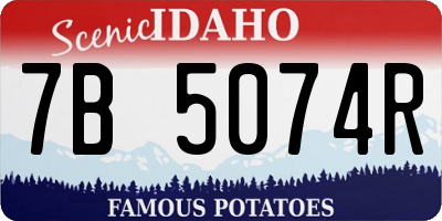 ID license plate 7B5074R