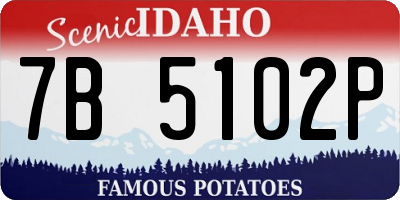 ID license plate 7B5102P