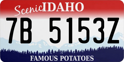 ID license plate 7B5153Z