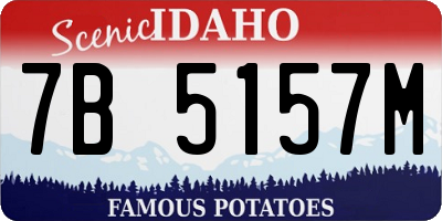 ID license plate 7B5157M