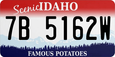 ID license plate 7B5162W