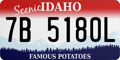 ID license plate 7B5180L