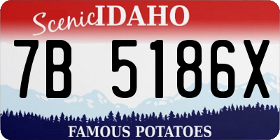 ID license plate 7B5186X