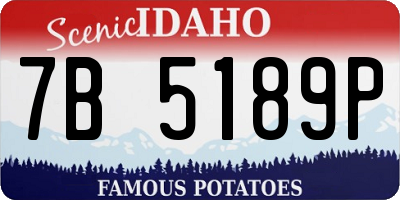 ID license plate 7B5189P