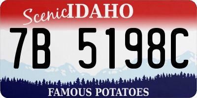ID license plate 7B5198C